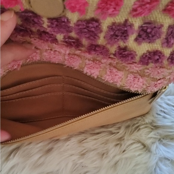 Fossil Preston Straw and leather Clutch Pouch Bag Purse NWT Handbag - Picture 11 of 12